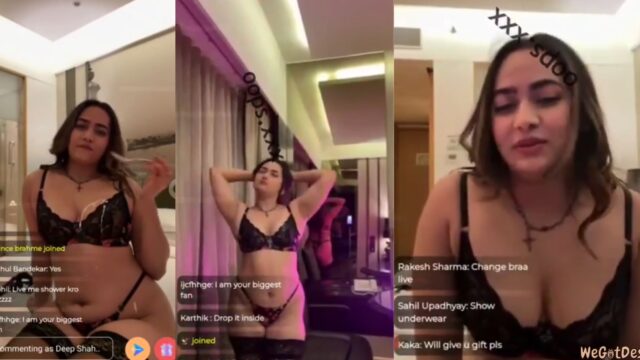 Divya Mistry Live Squeezing Milky Boobs In Sexy Lingerie