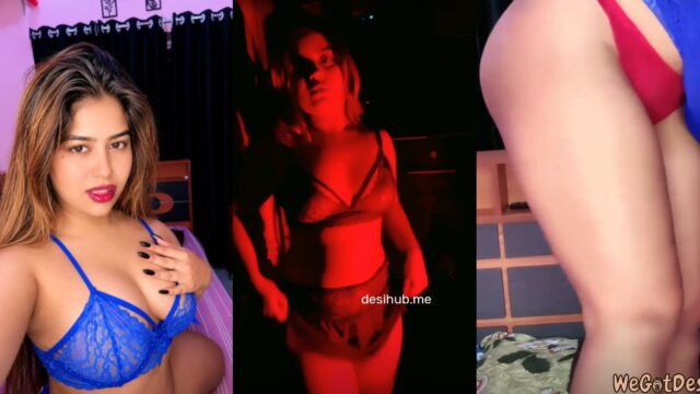 Beautiful Babe in Sexy Lingerie Set – Dance, Boobs Press & Pussy Teasing